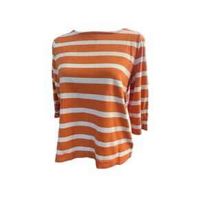 Lauren Ralph Lauren Orange Striped Top - Women's Size Large
